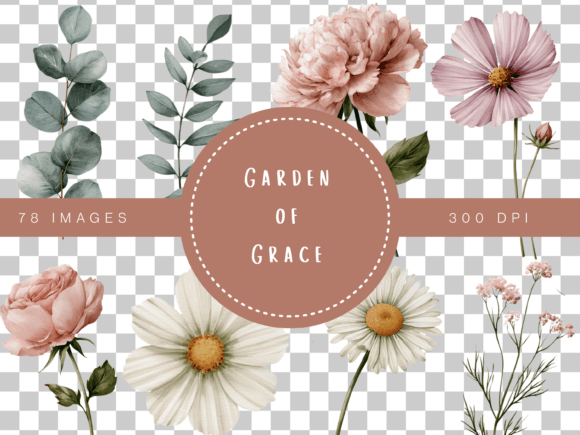 Download Garden of Grace Watercolor Floral Clipar - Floral Collection
