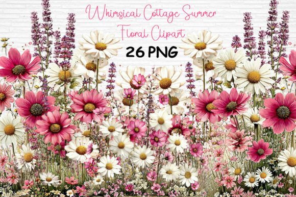 Download Whimsical Cottage Summer Floral Clipart - Floral Collection