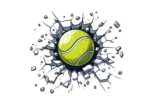 Download Tennis Ball Cracking on Wall Design - Wall design Collection