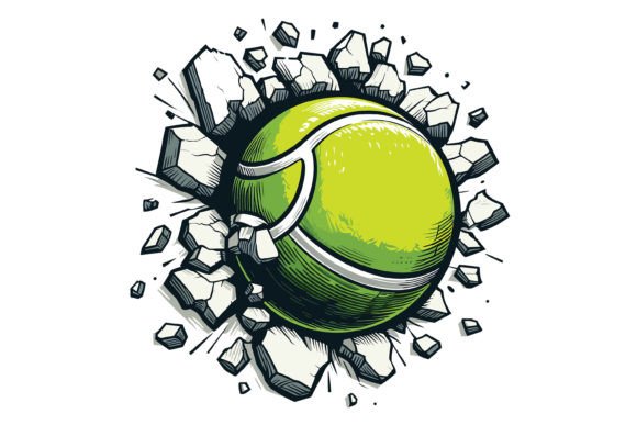 Download Tennis Ball Cracking on Wall Design - Wall design Collection