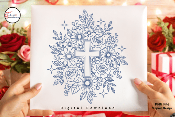 Download Christian Faith Floral Cross PNG Shirt - Floral Collection