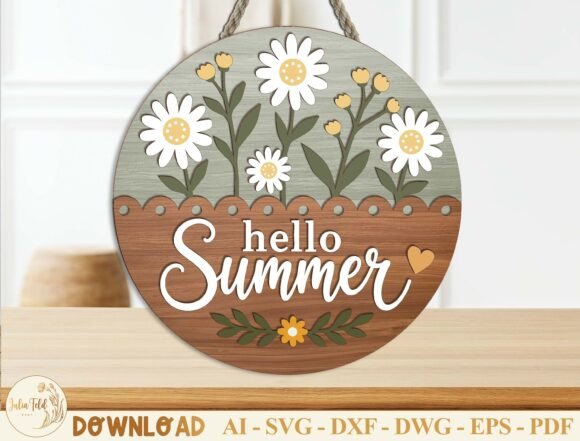 Download Summer Floral Door Hanger SVG - Floral Collection