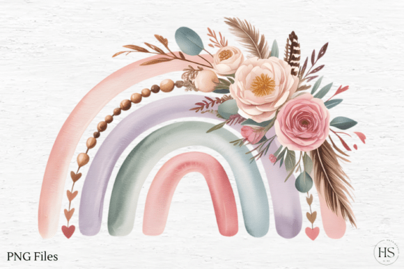 Download Floral Boho Rainbow PNG, Valentine PNG - Floral Collection