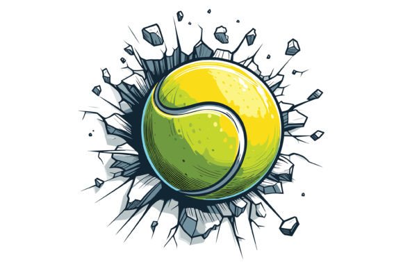 Download Tennis Ball Cracking on Wall Design - Wall design Collection
