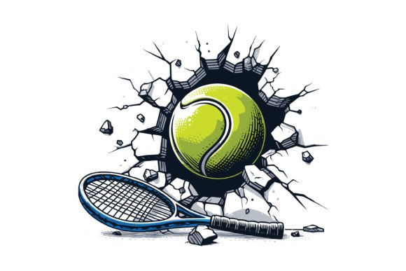 Download Tennis Ball Cracking on Wall Design - Wall design Collection