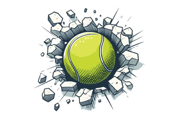 Download Tennis Ball Cracking on Wall Design - Wall design Collection