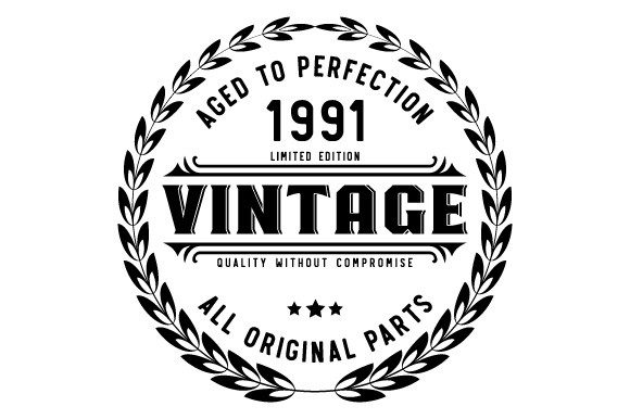 Download Vintage 1991 Aged to Perfection SVG EPS - 1991 Collection