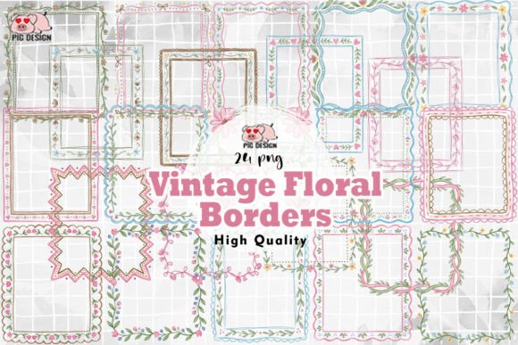 Download Vintage Floral Borders PNG - Floral Collection