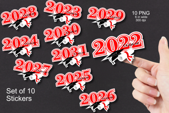 Download Red ”Class of 2022-2031” Sticker Set - 2031 Collection
