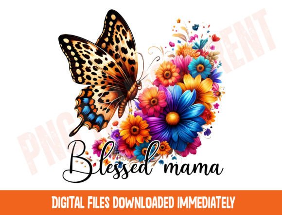Download Blessed Mama Butterfly Png, Floral Png - Floral Collection
