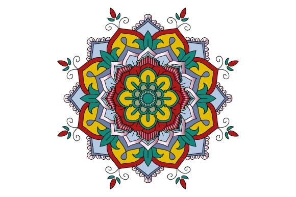 Download Floral Mandala Ornament Colored - Floral Collection