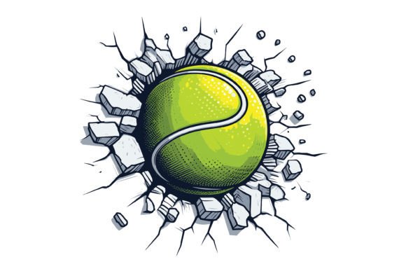 Download Tennis Ball Cracking on Wall Design - Wall design Collection