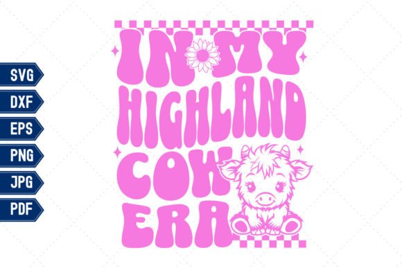 Download In My Highland Cow Era PNG SVG Wavy Text - Premium Resources