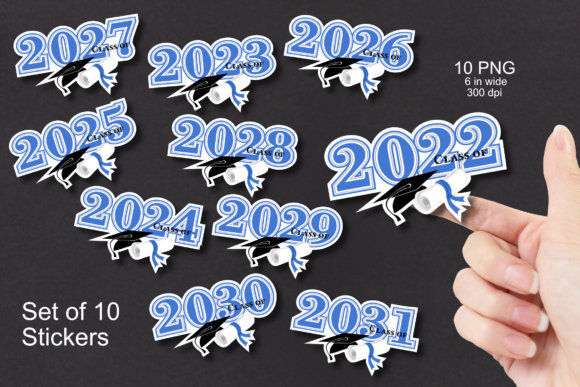 Download Blue Class of 2022-2031 Sticker Set - 2031 Collection