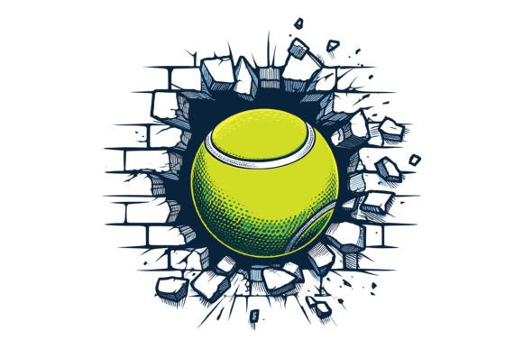 Download Tennis Ball Cracking on Wall Design - Wall design Collection