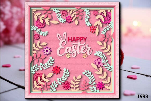 Download Happy Easter Floral Frame Card SVG 1993 - Floral Collection